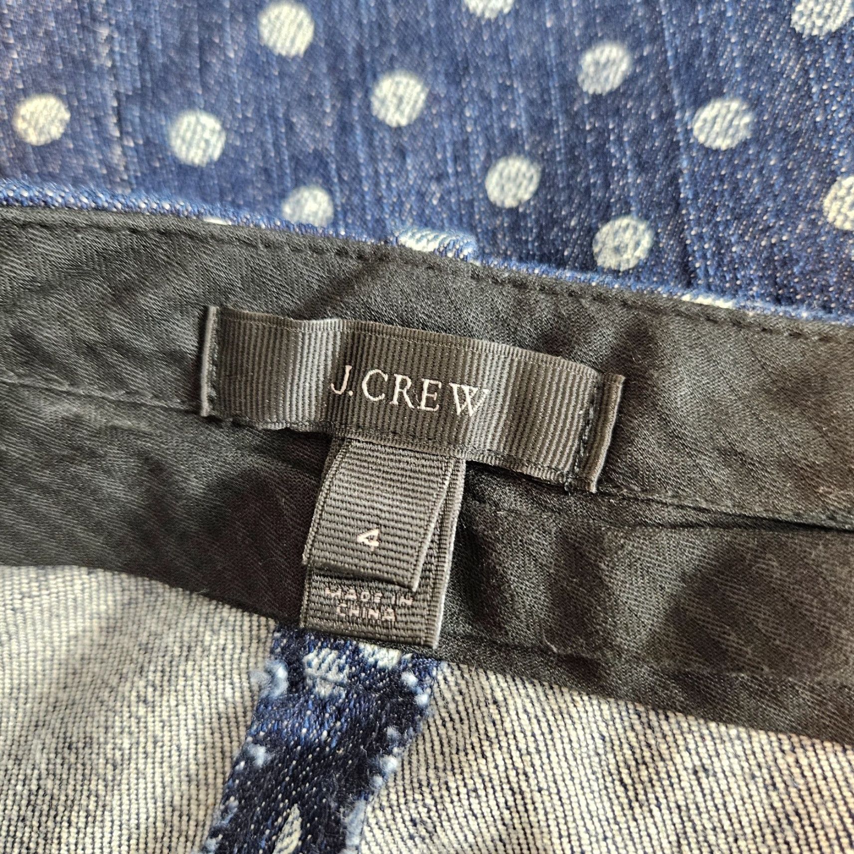 J.Crew J.CREW Skirt Womens Sz 4 Blue White Polka Dot Cotton Blend Short Pencil Straight Pattern Polka Dot Womens Size 27" / US 4 / IT 40 - 4 Thumbnail