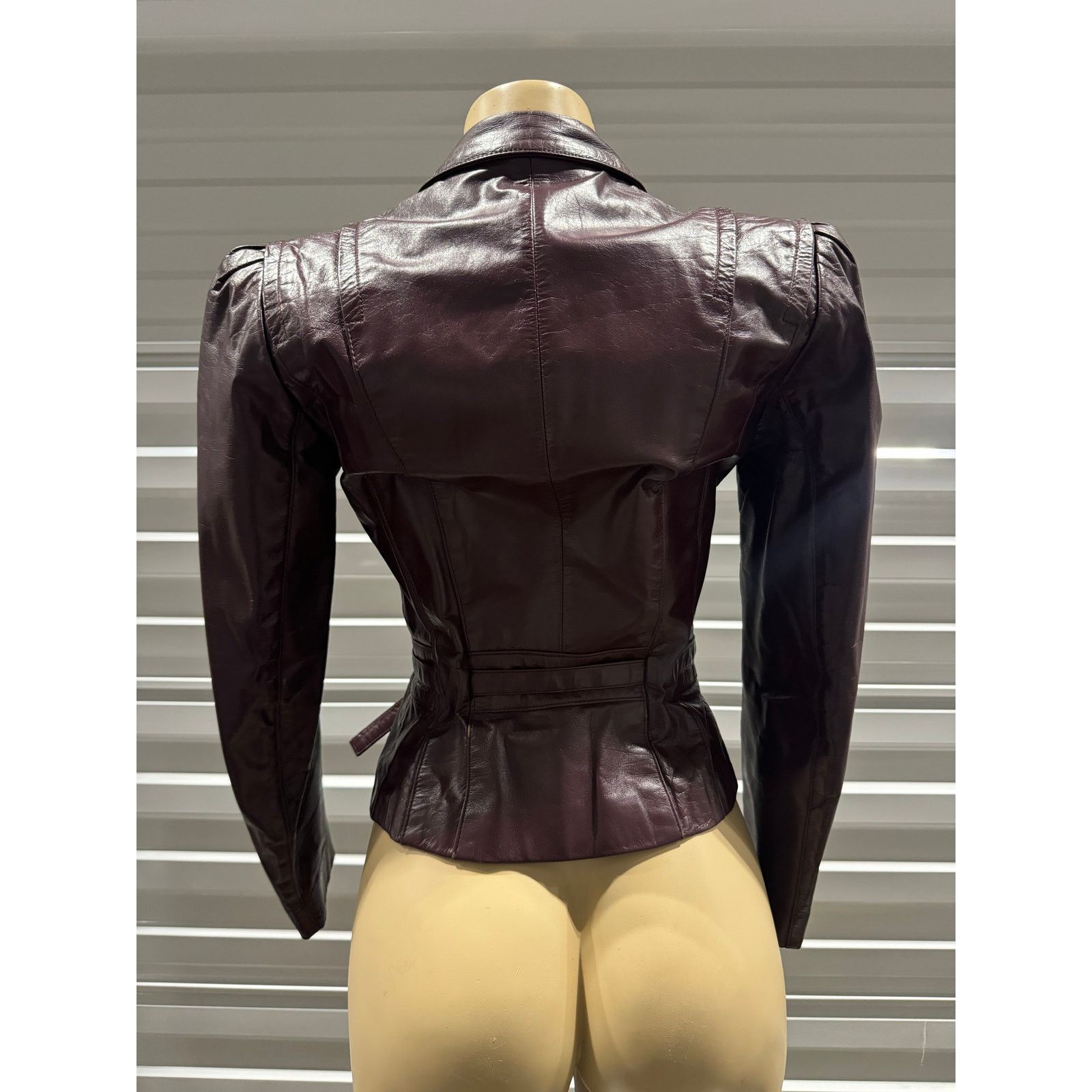 Vintage Burgundy leather blazer Size M / US 6-8 / IT 42-44 - 7 Thumbnail