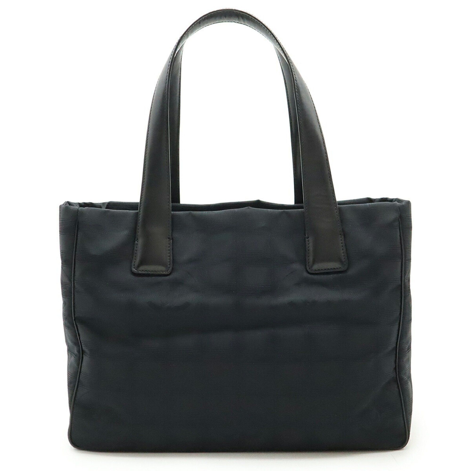 Chanel New Travel Line Tote Pm Bag Shoulder Nylon Jacquard Leather Black A20457, Women's