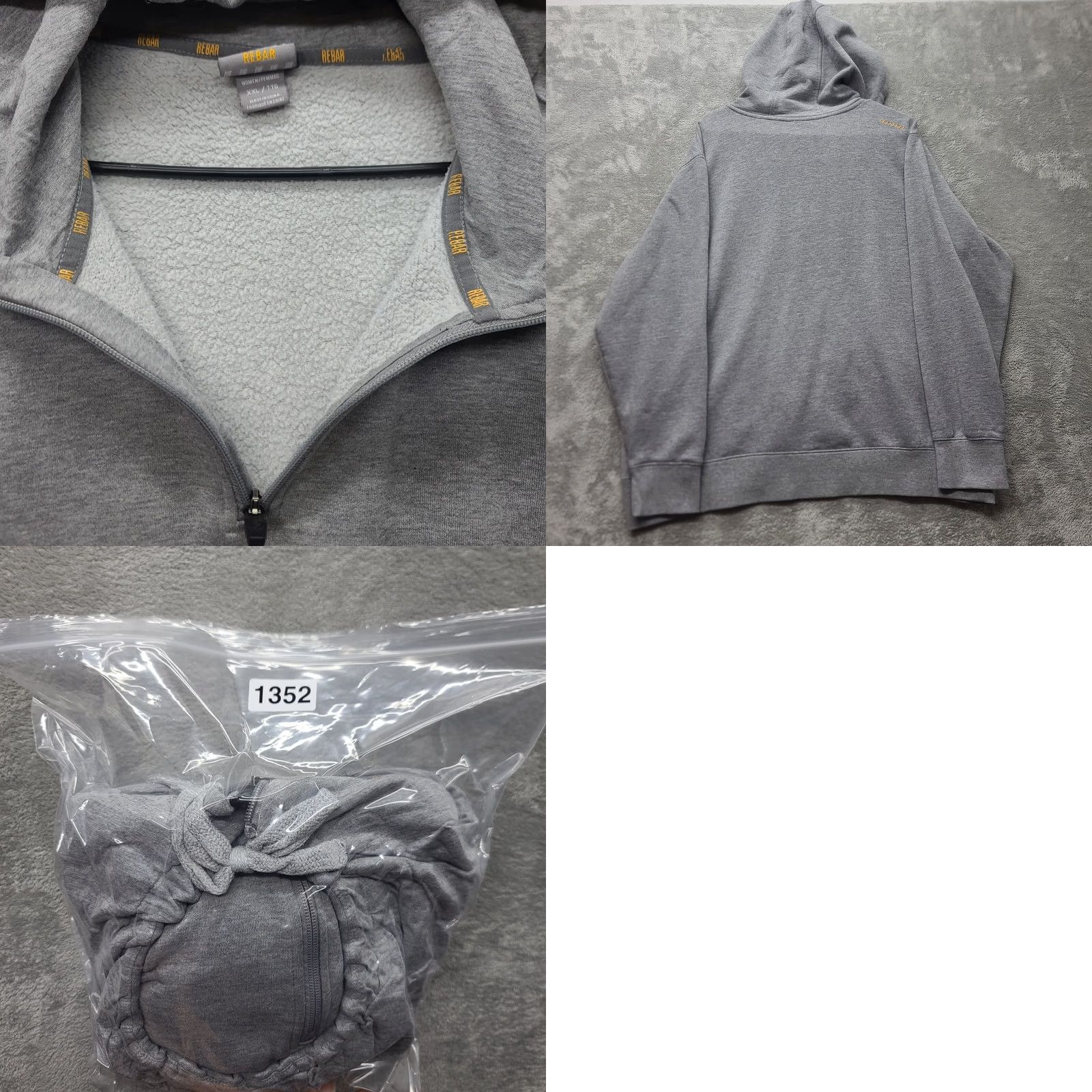 Ariat Ariat Rebar Sweatshirt Womens 2XL Gray Hooded Pullover Western Workwear Regular Long Sleeve Size XXL / US 16-18 / IT 52-54 - 8 Thumbnail