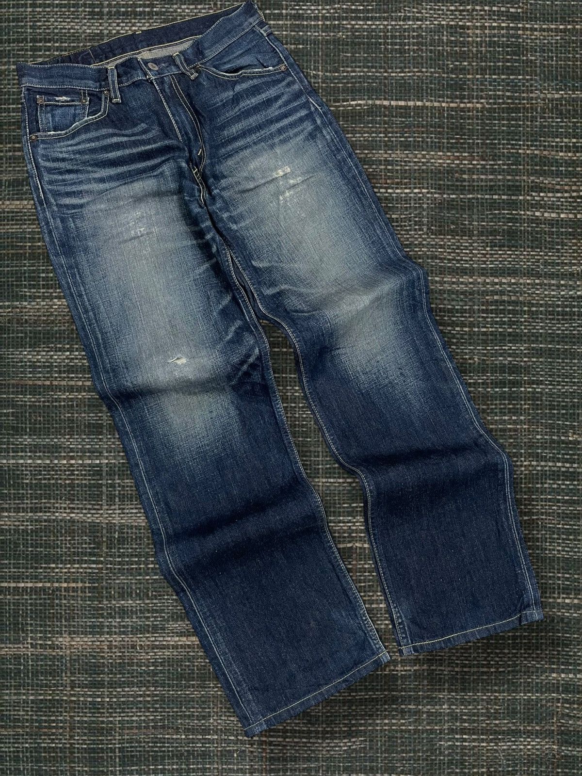 Levi's Vintage Clothing Vintate 1990s Designer Levis 502 Distressed Blue Denim Size US 29 - 2 Thumbnail
