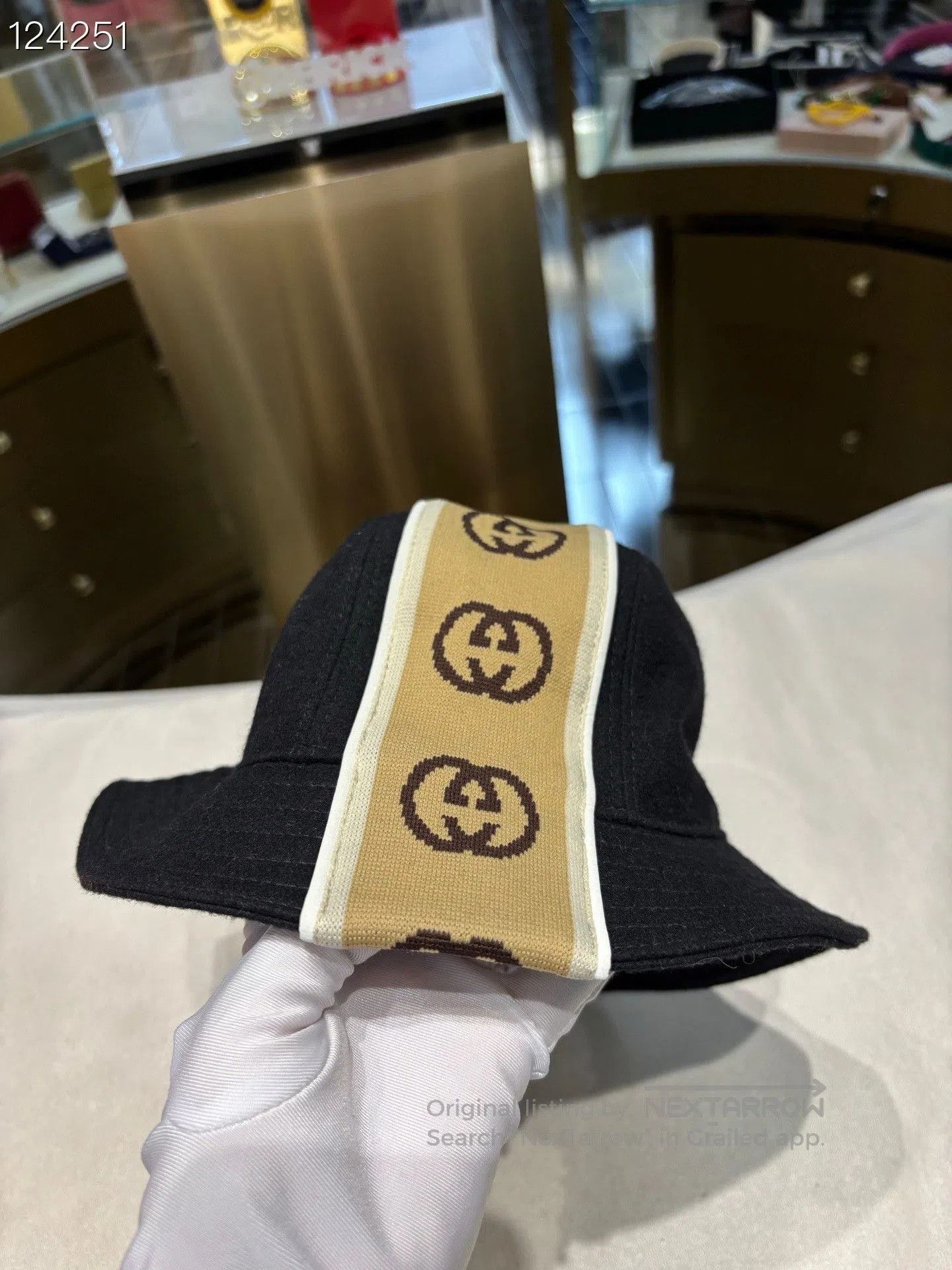 Gucci Gucci Black Printed Bucket Hat. Size ONE SIZE - 3 Thumbnail