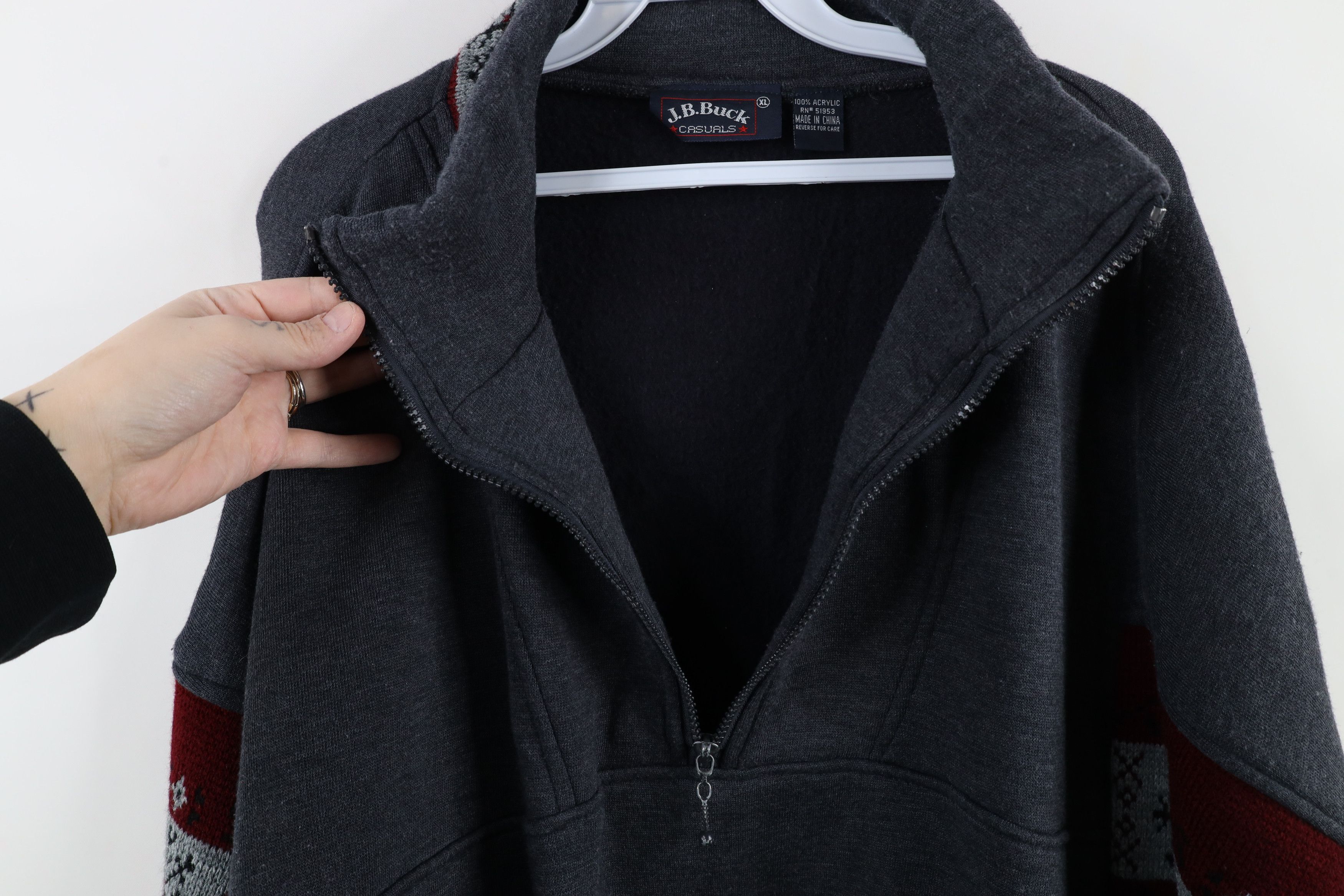Vintage Vintage 90s Streetwear Snowflake Pullover Sweatshirt Gray Size US XL / EU 56 / 4 - 7 Thumbnail