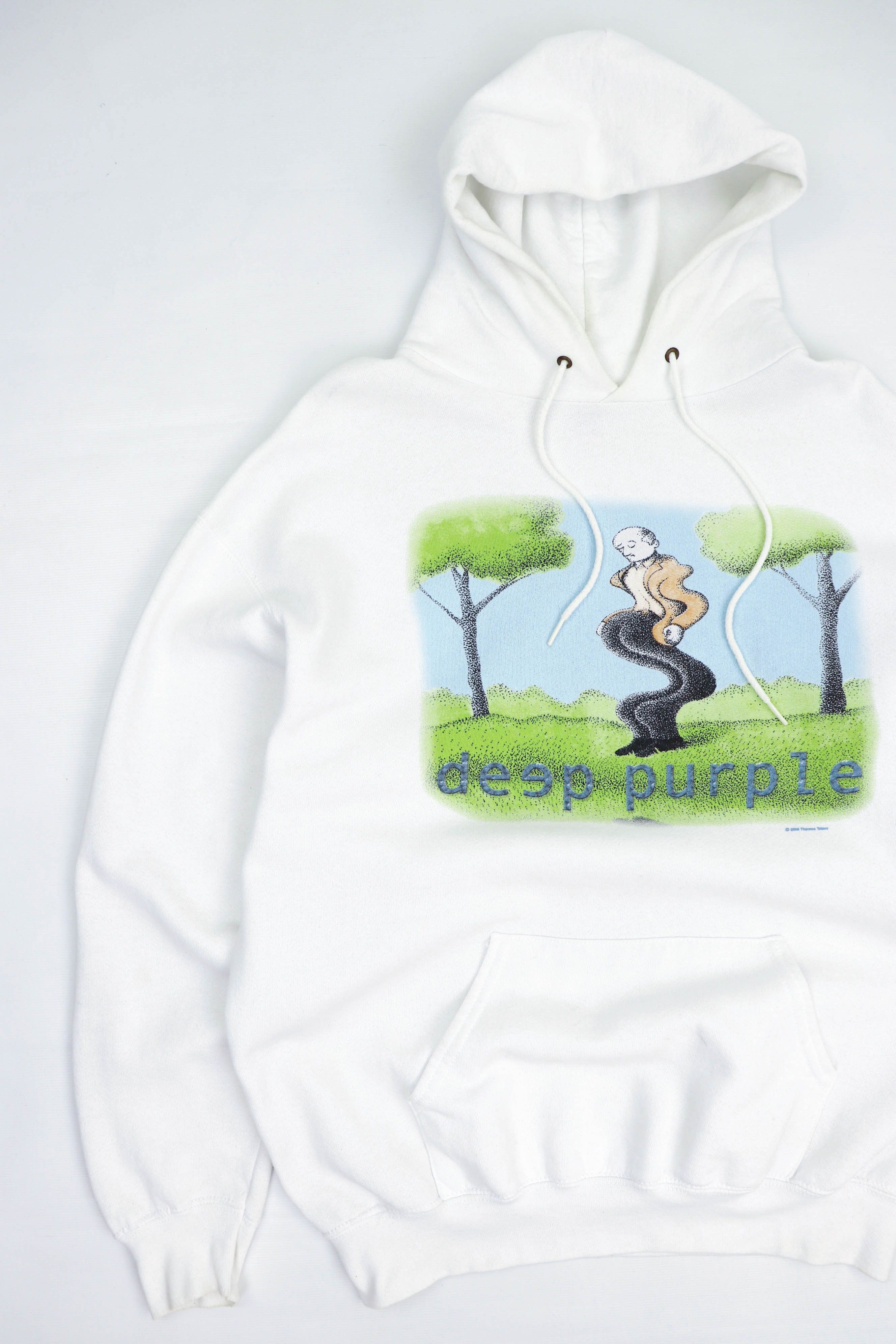 Band Tees Deep Purple ©2006 Vintage Y2K Graphic Rock Tour White Hoodie Size US L / EU 52-54 / 3 - 4 Thumbnail