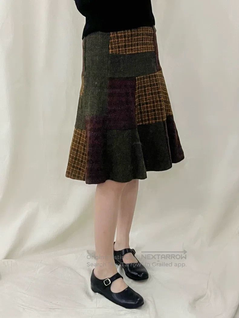Comme des Garcons Comme Des Garcons size S Patchwork wool skirt Size 22" - 6 Thumbnail