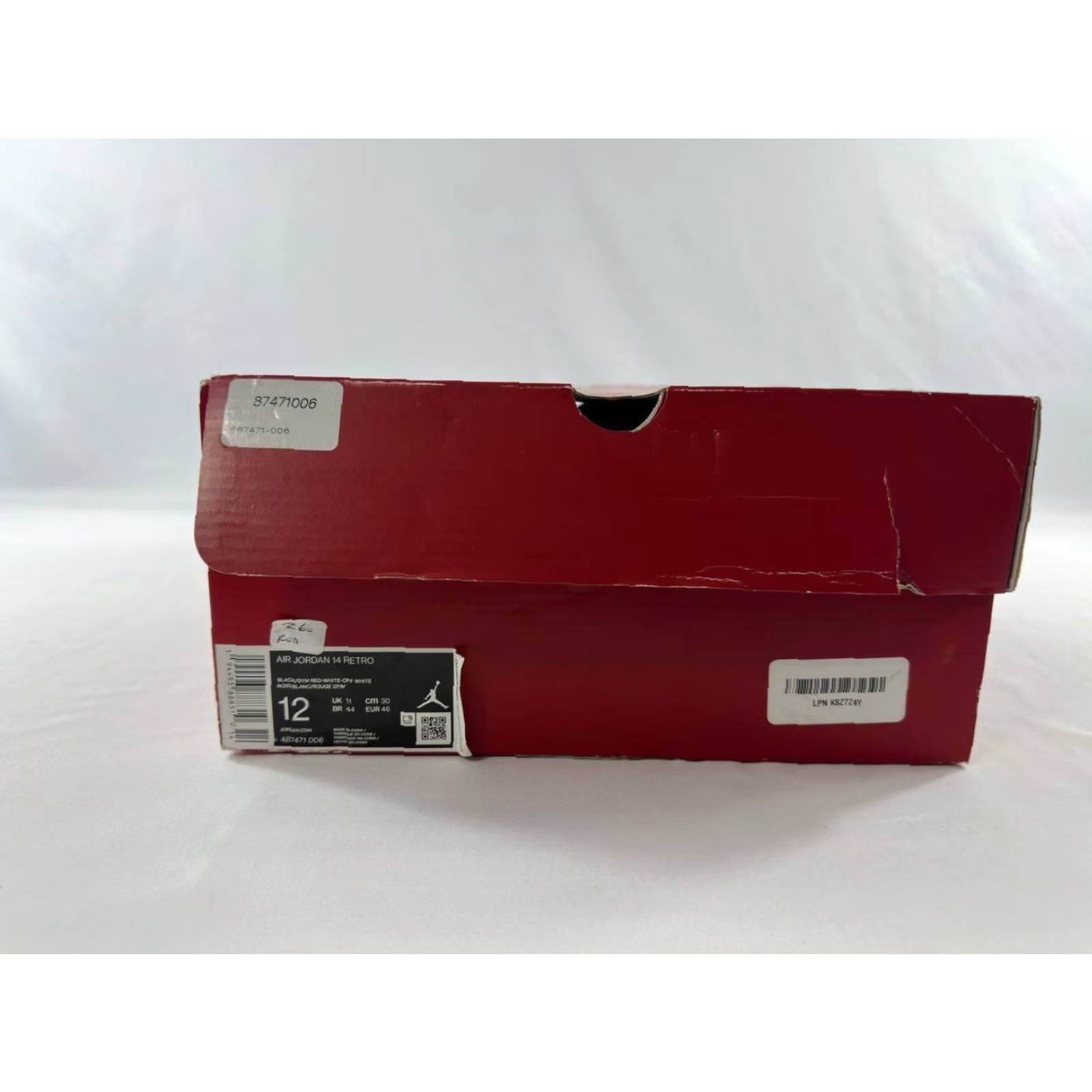 Jordan Brand Nike Air Jordan 14 Retro Gym Red Sneaker 12 Men Box Only 487471-006 Size US 12 / EU 45 - 7 Thumbnail