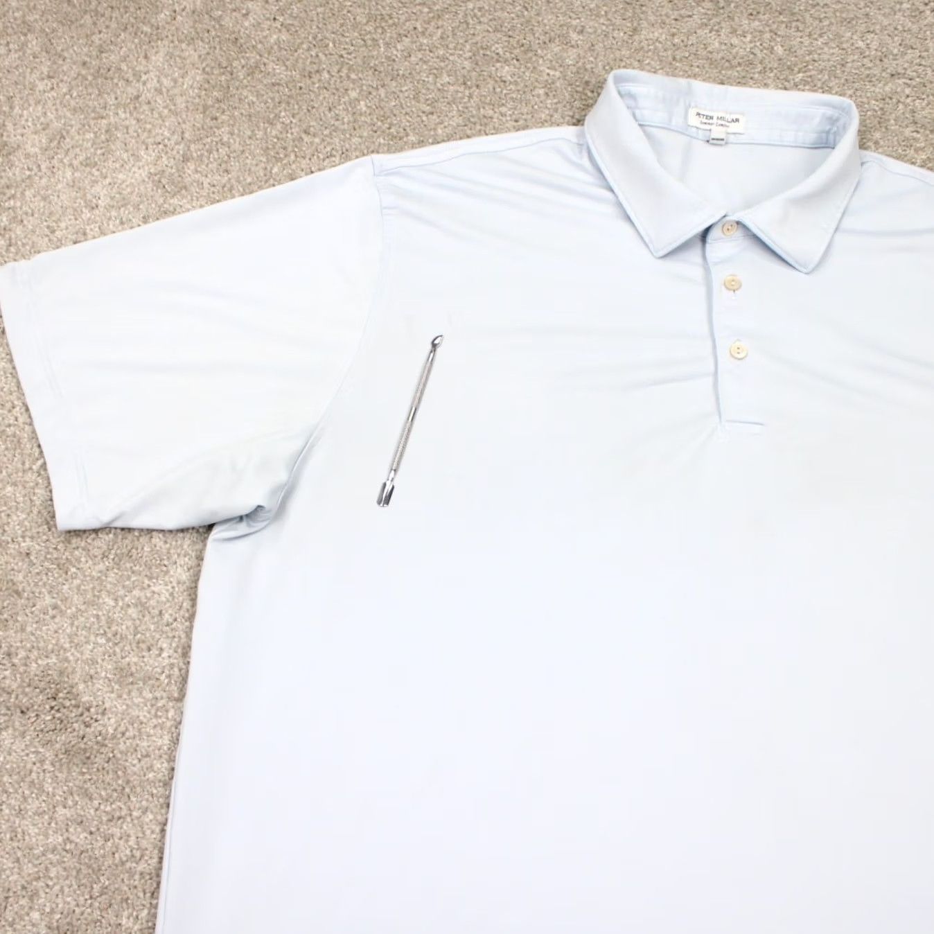 Peter Millar Peter Millar Summer Comfort Polo Shirt Mens 2XL Blue Poly Spandex Short Sleeve Golf Shirt Size US XXL / EU 58 / 5 - 5 Thumbnail
