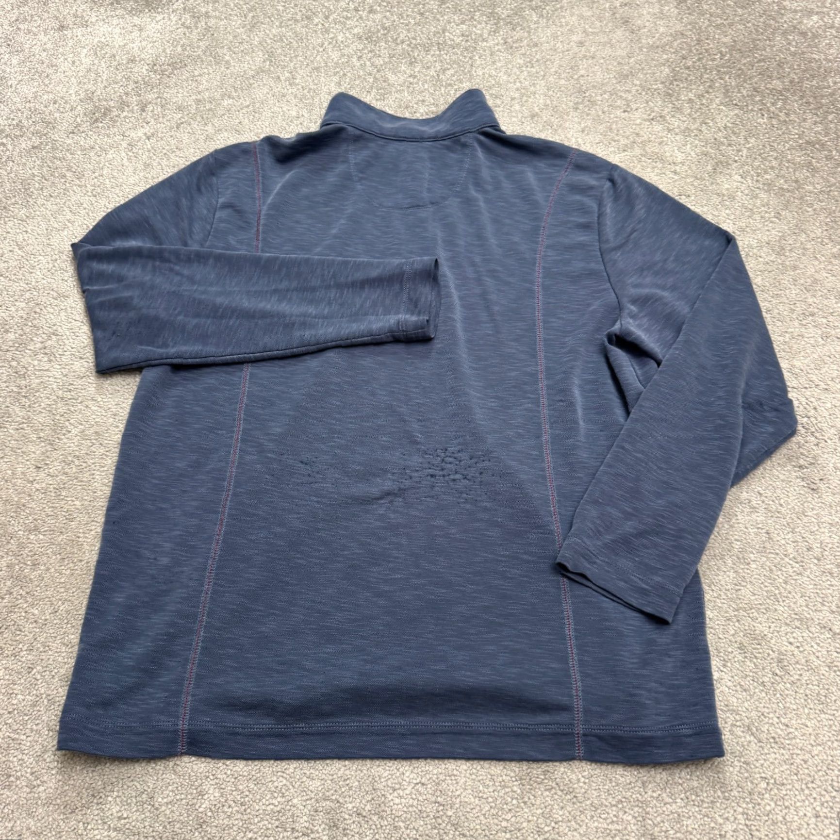 Tommy Bahama Tommy Bahama Mens Large Heathered Navy Blue 1/4 Zip Pullover Sweatshirt Shirt/Pullover Outdoor Athleisure Warm Weather All Seasons Long Sleeve Size US L / EU 52-54 / 3 - 2 Thumbnail