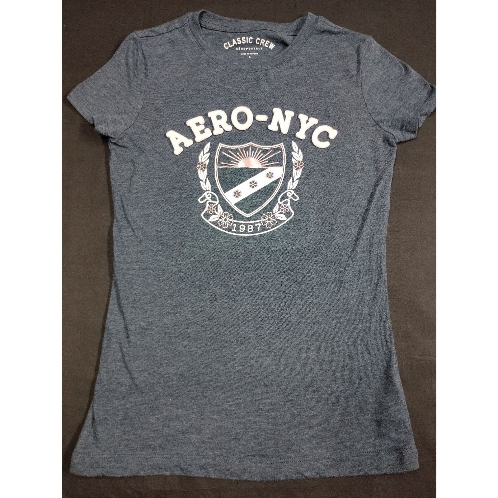Aeropostale Aeropostale Blue Graphic Crest Tee Size S / US 4 / IT 40 - 1 Thumbnail