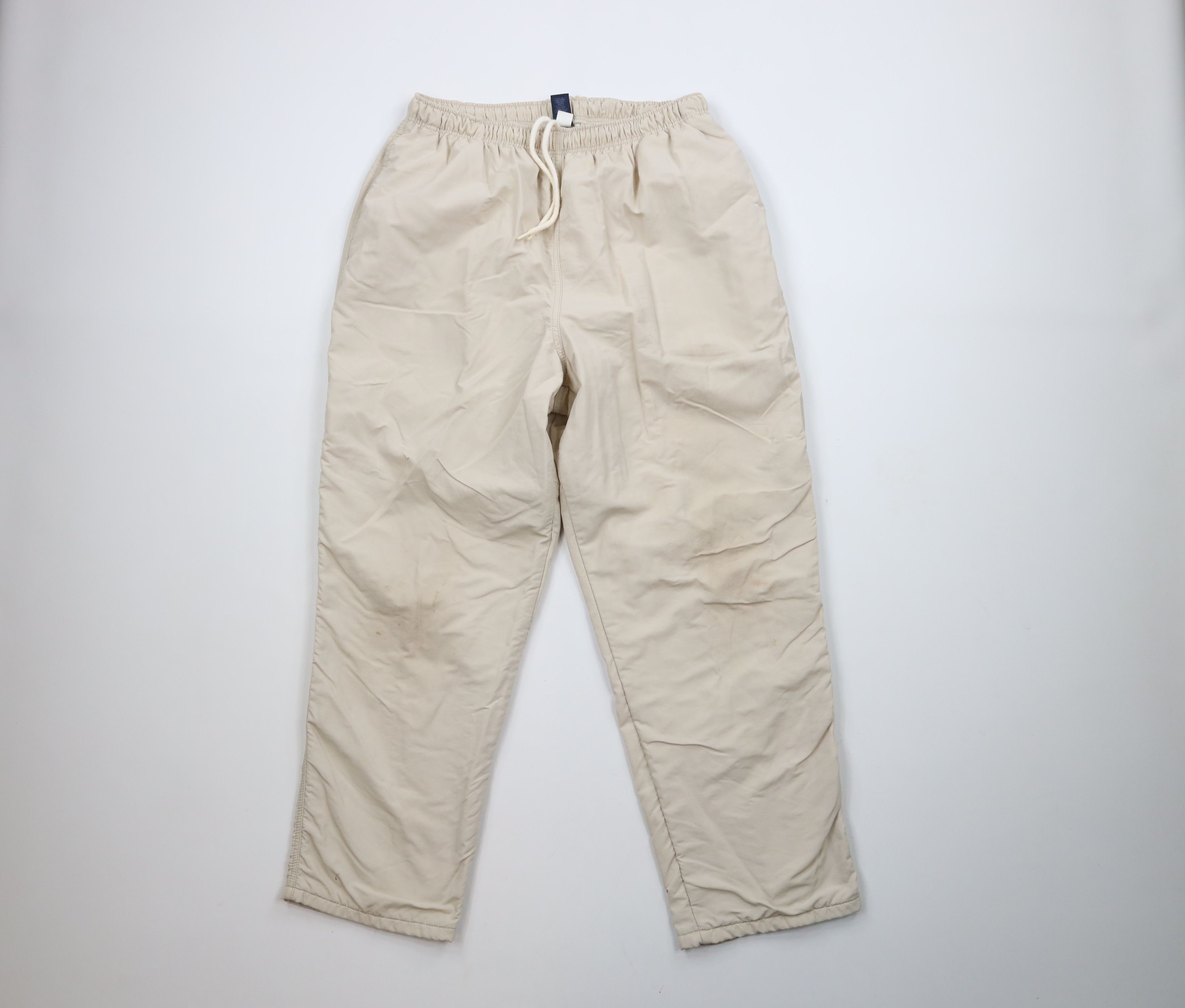 Lands' End × Vintage Vintage 90s Lands End Lined Windbreaker Pants Beige USA Size 38" / US 16 / IT 52 - 1 Thumbnail