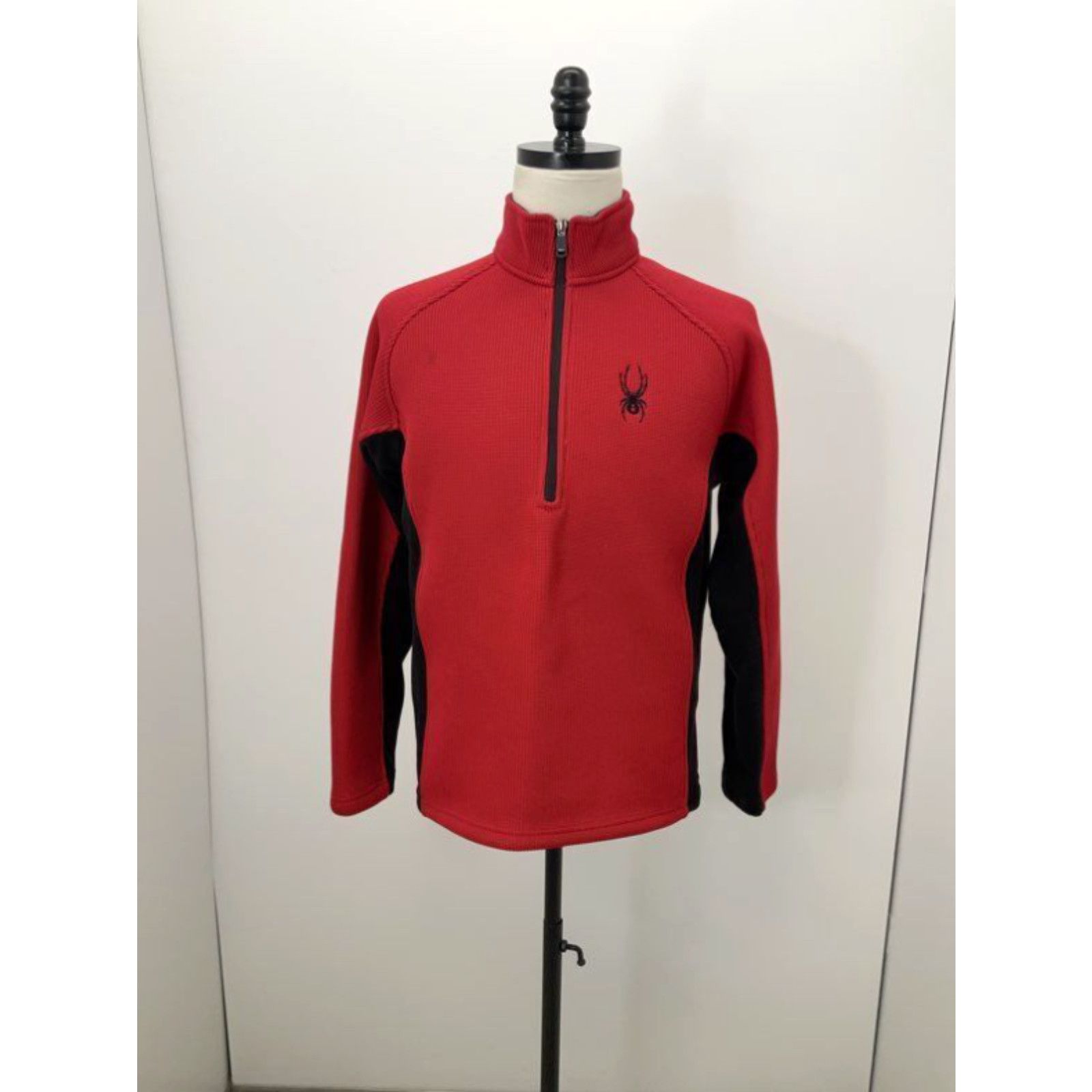 Spyder Spyder Red Black 1 2 Zip Fleece Lined Pullover Jacket Size M Grailed