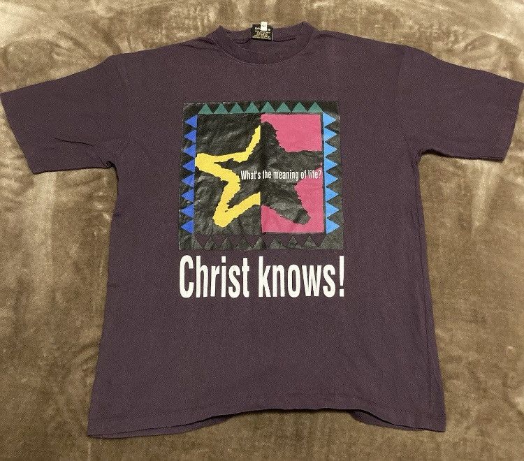 Vintage Vintage 90s Y2K Jesus Christ Christian God Graphic T-shirt Size US L / EU 52-54 / 3 - 1 Thumbnail