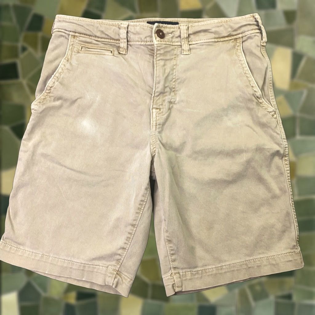 American Eagle Outfitters VINTAGE American Eagle Mens Shorts 28 Khaki Classic Fit Extreme Flex Chino Size US 28 / EU 44 - 1 Thumbnail