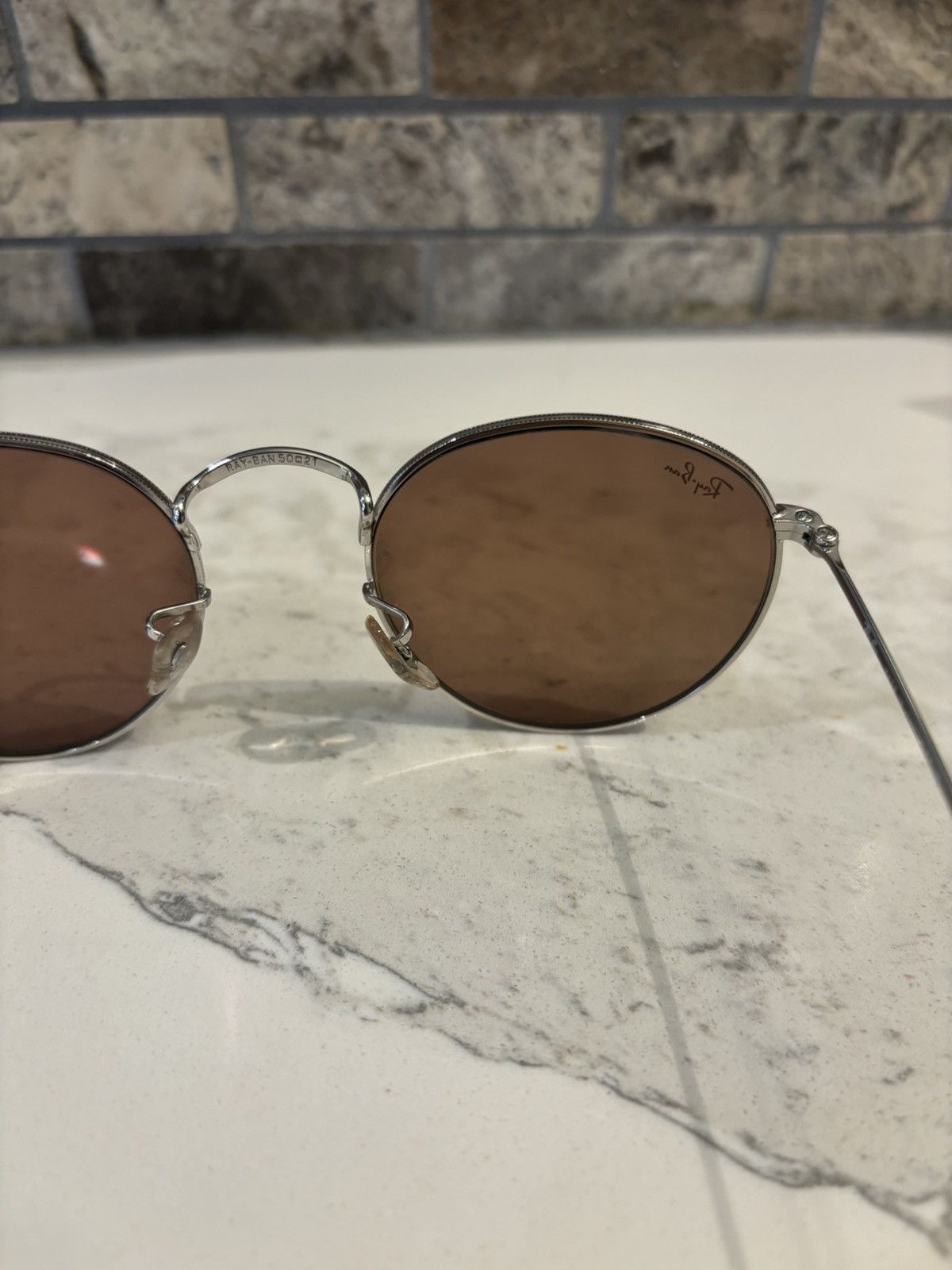 RayBan Ray Ban RB3447 Round Metal Polished Silver Size ONE SIZE - 10 Thumbnail