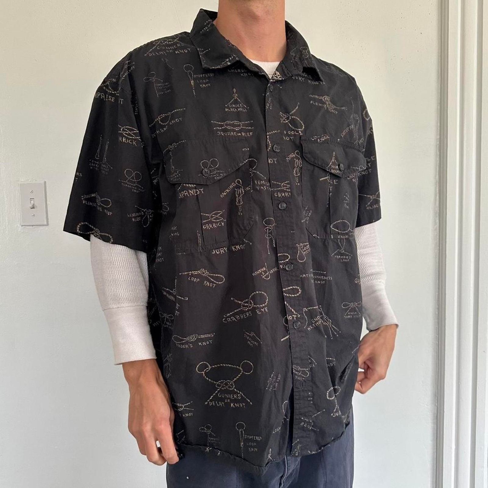 Filson Black Faded Cotton Filson Knot Button Up Short Sleeve Camp Size US XL / EU 56 / 4 - 1 Thumbnail