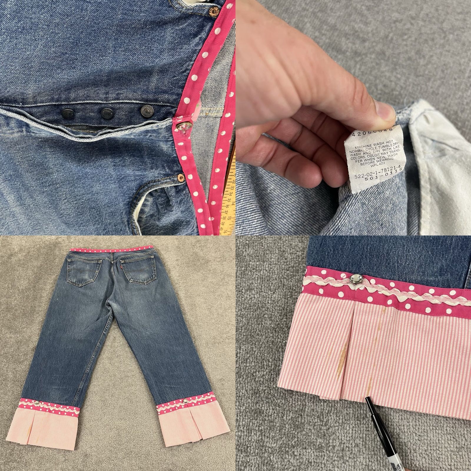 Levi's VINTAGE LEVIS Molly B. Jeans Womens XL 34x26 Cropped Blue Denim USA 90s Womens Size 40" / US 18 - 8 Thumbnail