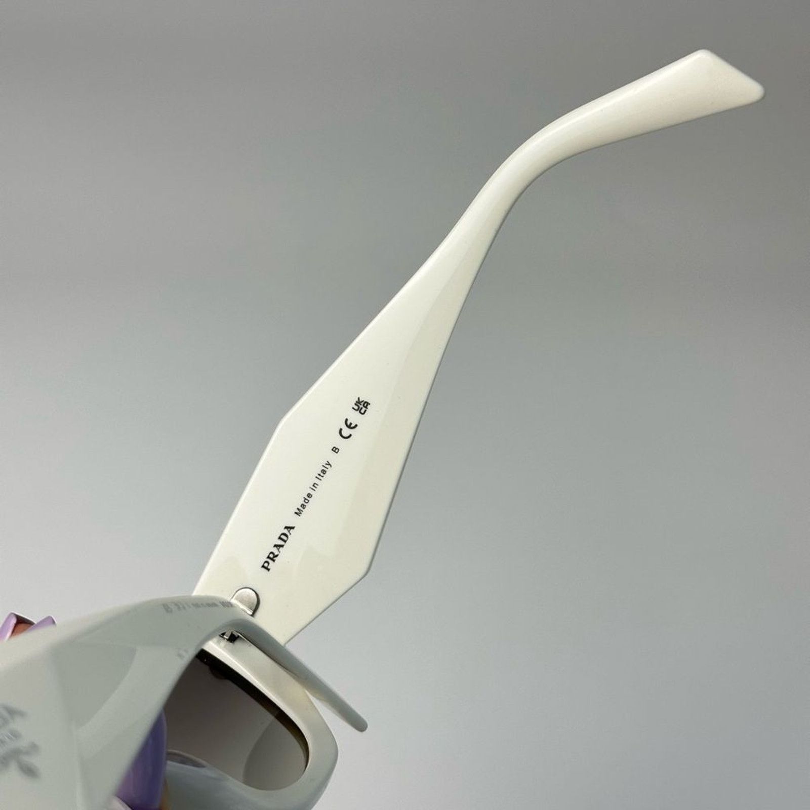 Prada NEW PRADA Sunglasses PR07YSF 142130 White GreyGradient Women Size ONE SIZE - 7 Thumbnail