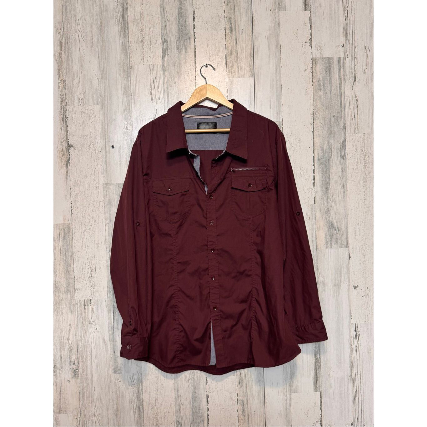 Other Triumph & Tragedy Burgundy Button-Up Shirt 2XL Long Sleeve C Size US XXL / EU 58 / 5 - 1 Thumbnail