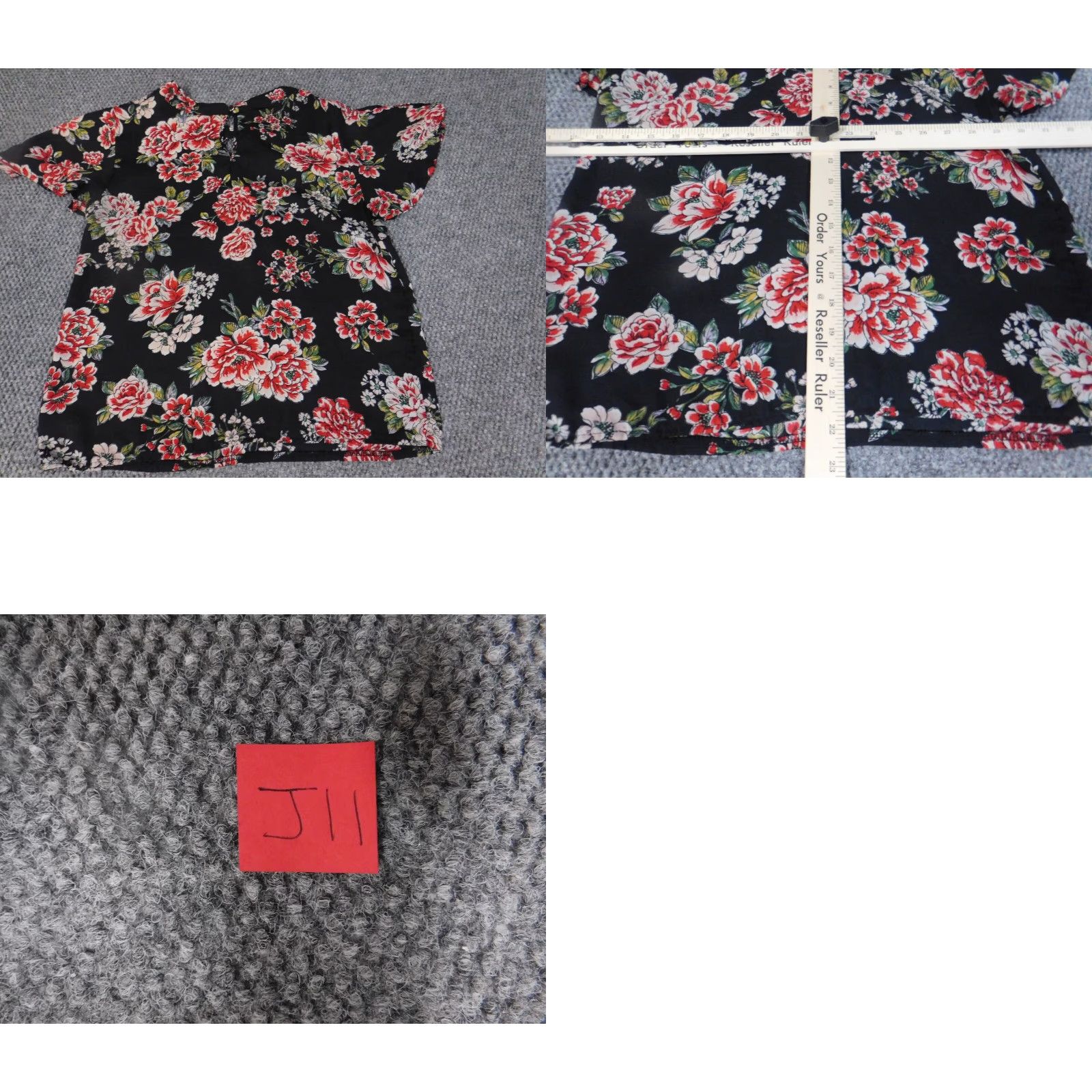Vintage Persaya Womens Blouse Small black floral pullover Size S / US 4 / IT 40 - 8 Thumbnail