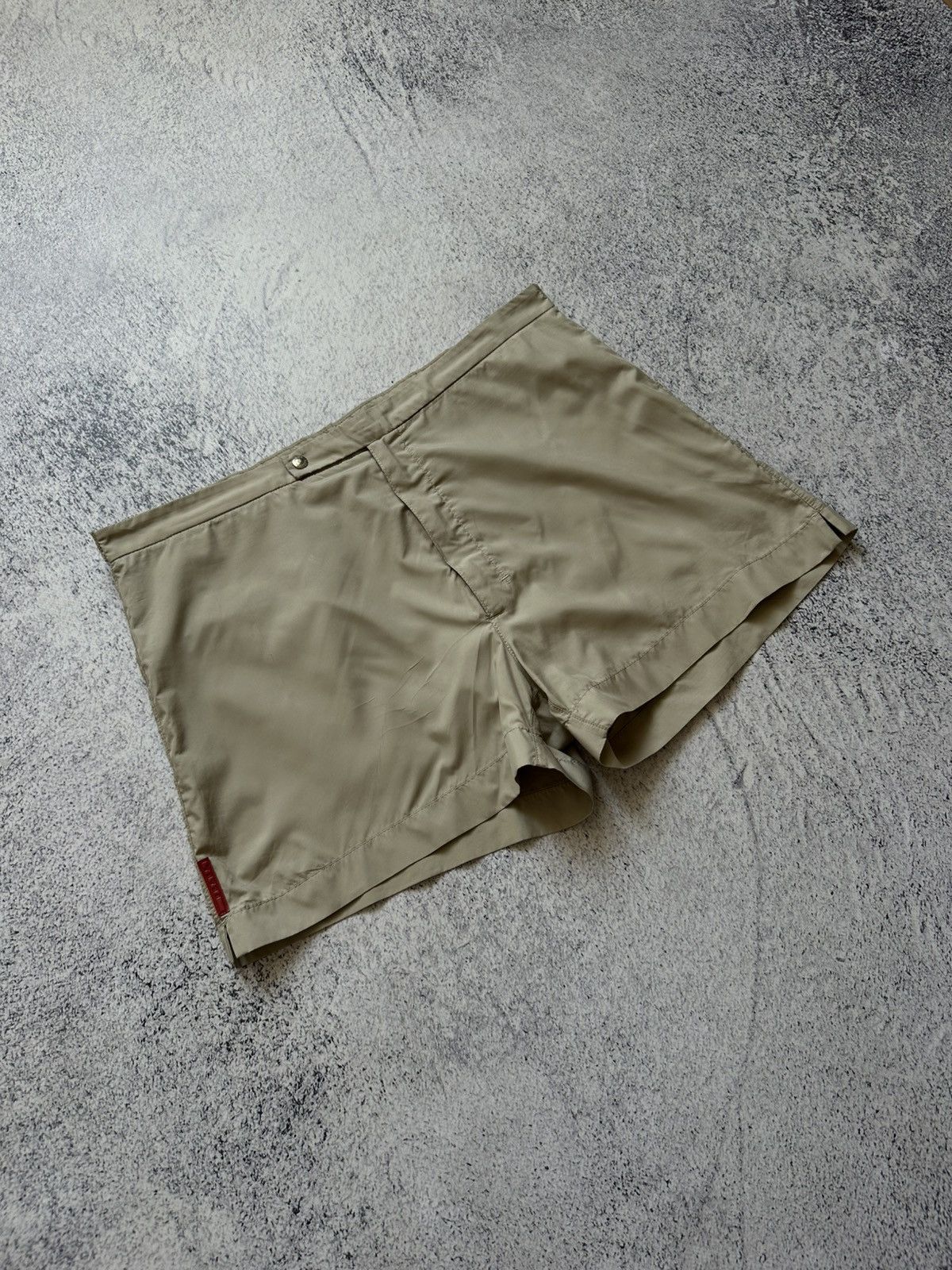 PRADA Linea Rossa Swim Shorts Men’s Size 46 Beige Vntg 90s
