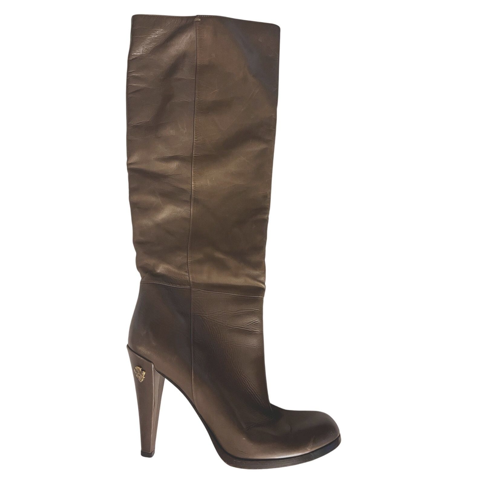 Gucci Gucci Knee High Leather Boots Size: 40C/10 Olive Brown Size US 10 / IT 40 - 1 Thumbnail