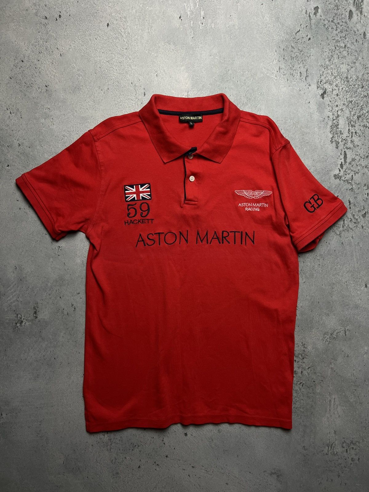 Hackett Hackett 59 Aston Martin GB Polo Racing Moto y2k Size US L / EU 52-54 / 3 - 1 Thumbnail