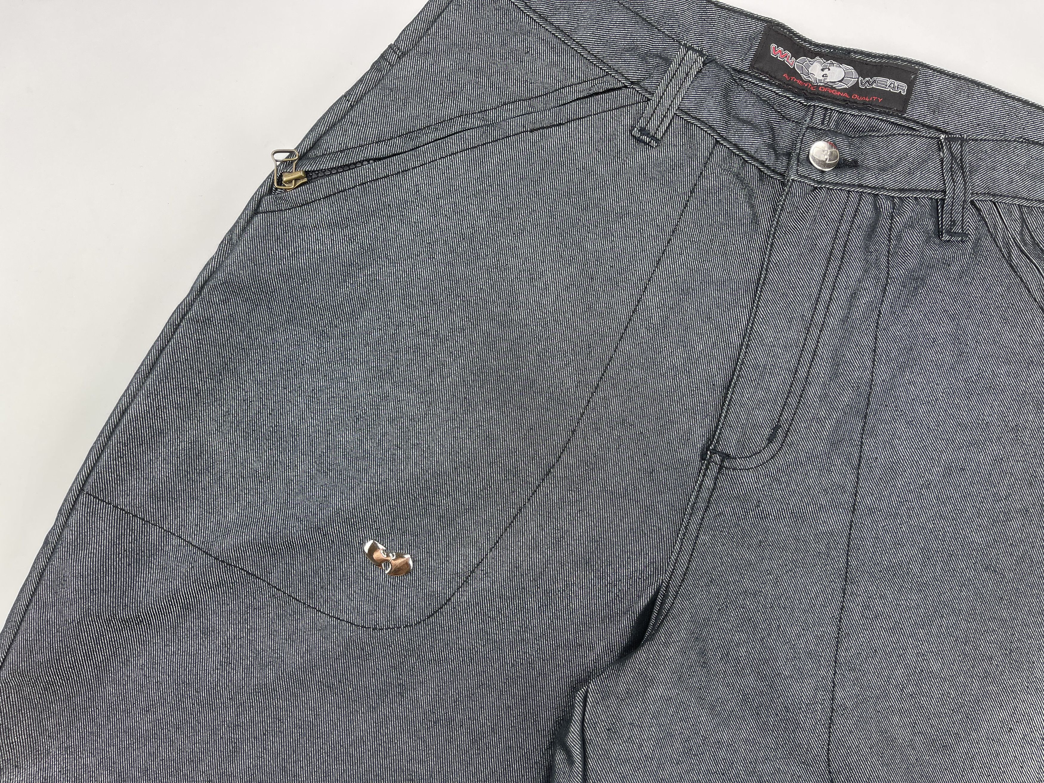 Wu-Tang Clan WU WEAR jeans, shiny gray silver metallic vintage hip hop 32 Size US 32 / EU 48 - 14 Thumbnail