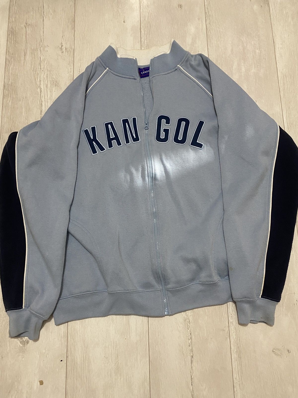 Kangol × Vintage Rare baby blue zip sweatshirt Vintage kangol big logo Size US XL / EU 56 / 4 - 1 Thumbnail