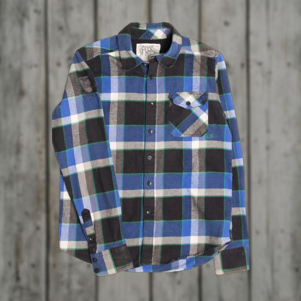 Vintage VINTAGE Fox Blue Plaid Flannel Shirt Medium Long Sleeve Button Up Mens Size US M / EU 48-50 / 2 - 1 Thumbnail