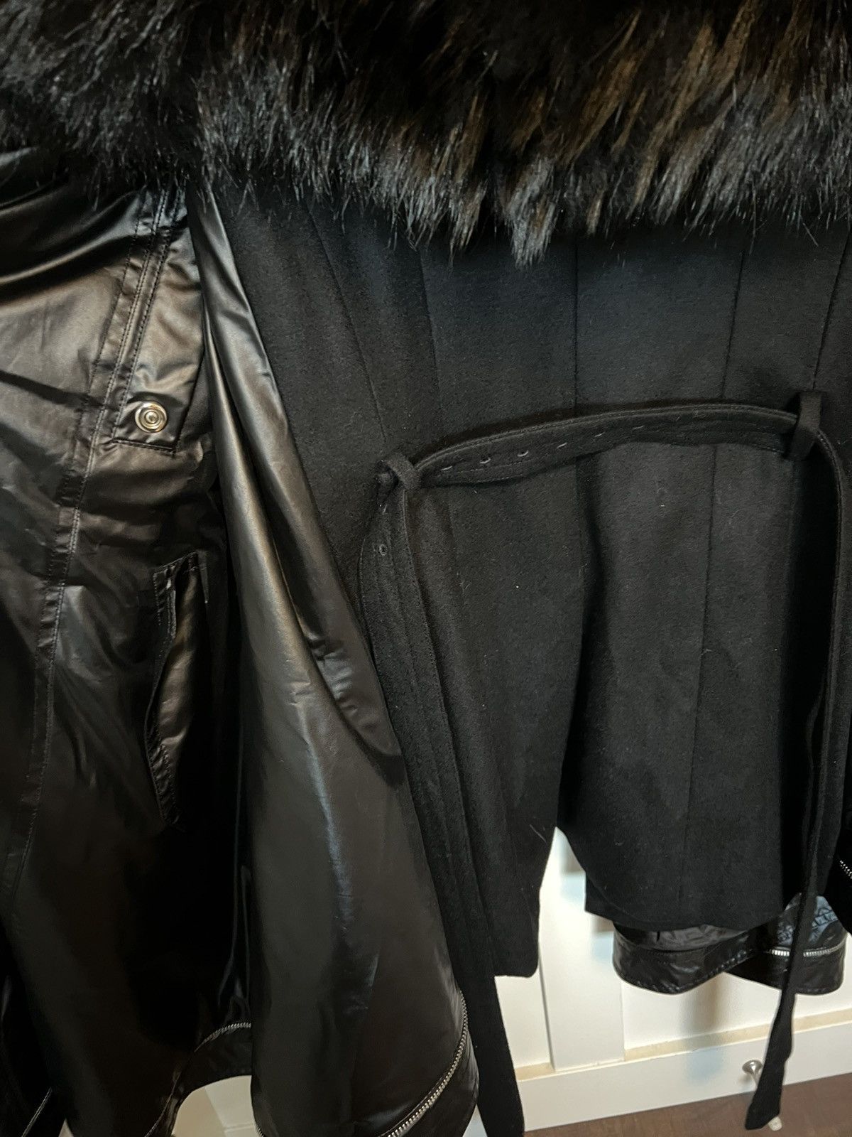 Juun.J JUUN.J Racoon and Rabbit hair multi layered wool long coat Size L / US 10 / IT 46 - 17 Thumbnail