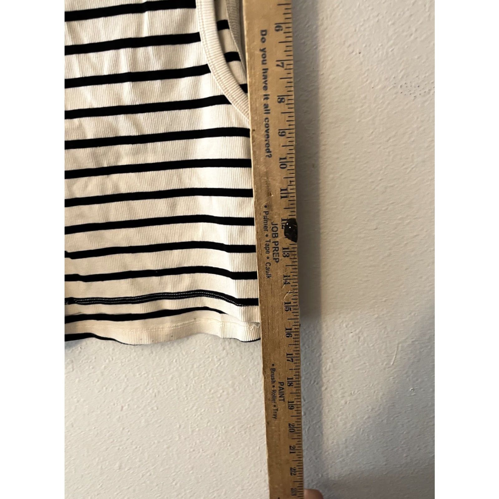 H&M VINTAGE H&M Tank Shirt Women L White Striped Cotton Modal Muscle Tank Camisole Adult Large Womens Size L / US 10 / IT 46 - 4 Thumbnail