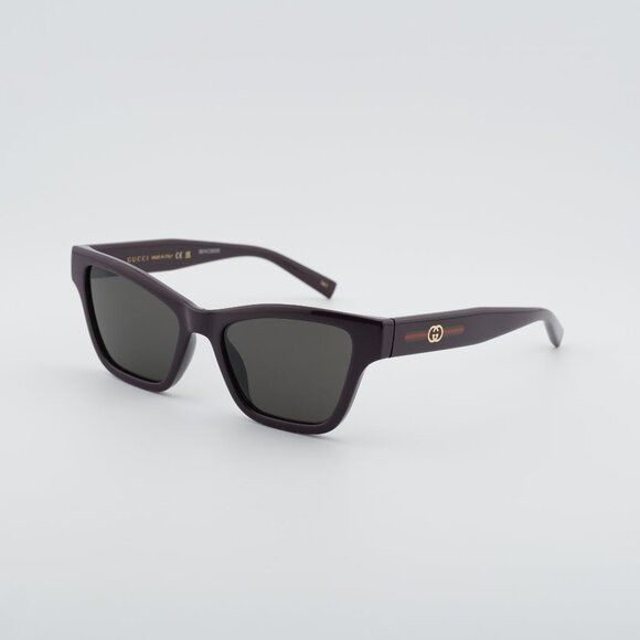 Gucci Gucci GG1982S 003 Sunglasses Shiny Dark Purple Cat Eye Frame Size ONE SIZE - 1 Thumbnail