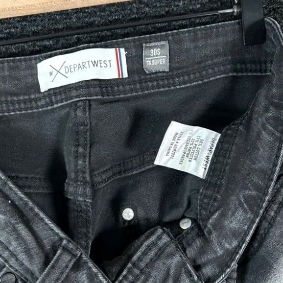 Vintage Depart West Jeans Mens 30 Black Men Trooper Denim Wash Distressed Straight Leg 30x29 Size US 30 / EU 46 - 3 Thumbnail