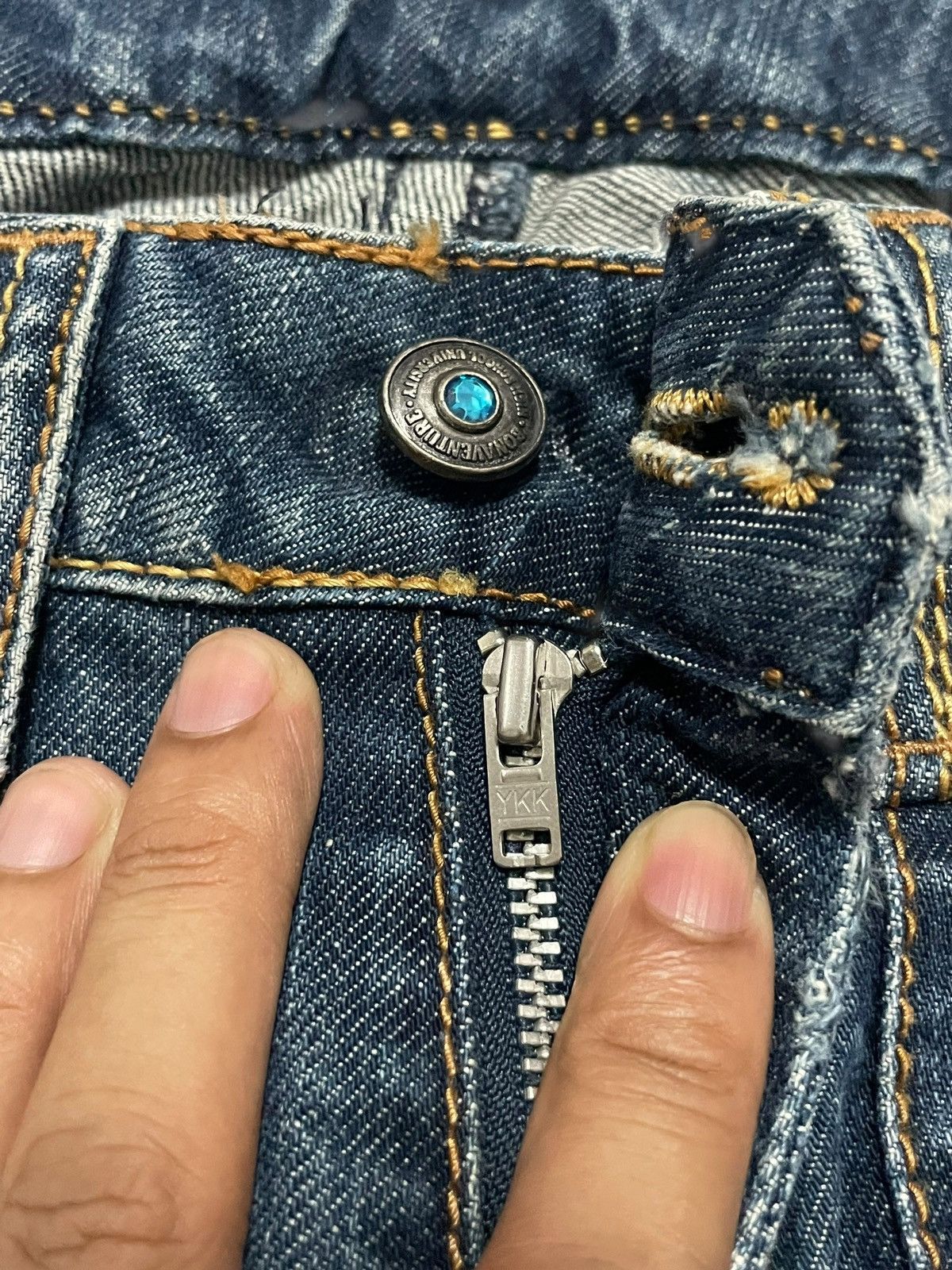KMRii Vintage Bonaventure Diamond Button Metal Tag Bootcut Jeans Size 28" / US 6 / IT 42 - 10 Thumbnail