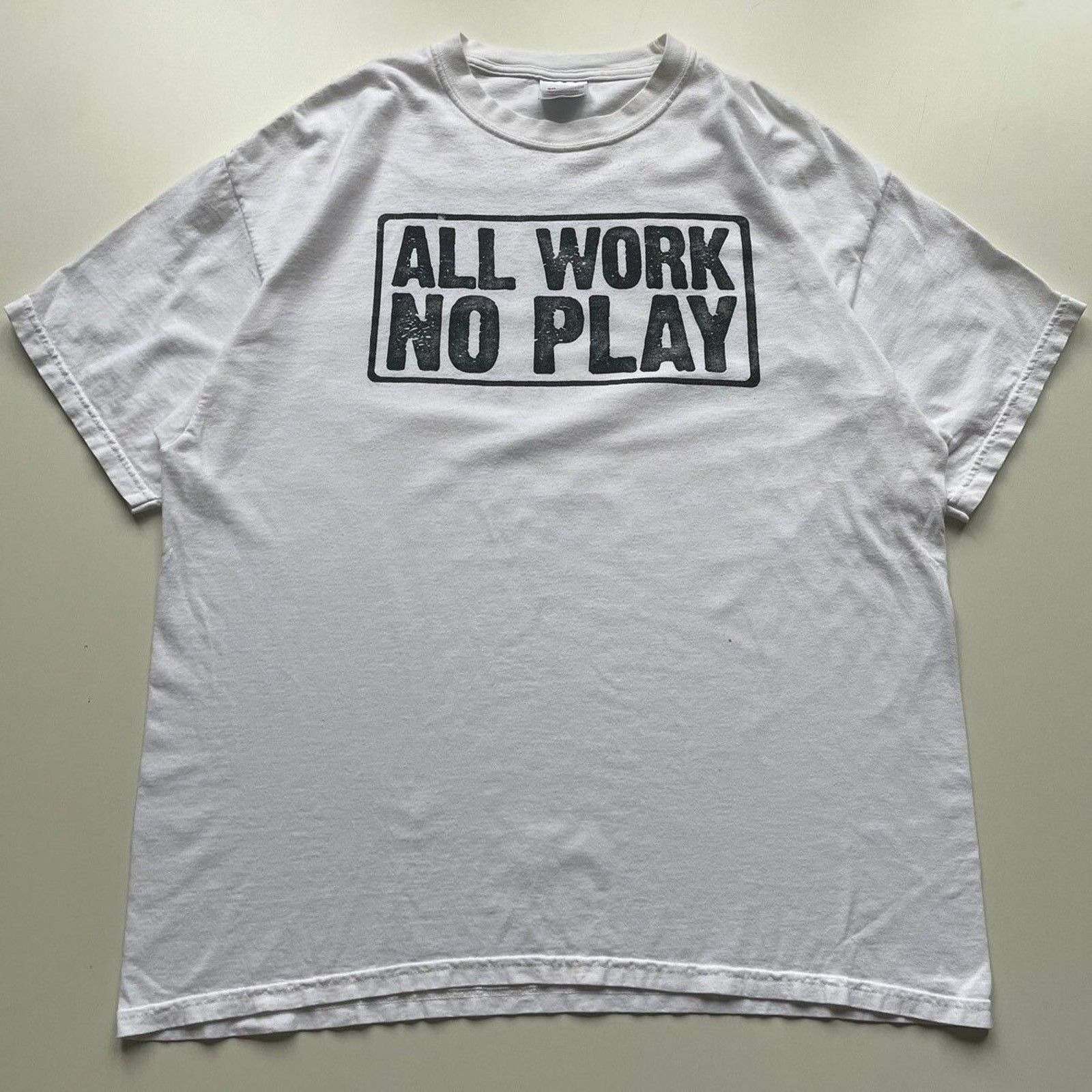Hanes Vintage Y2K All Work No Play Strictly Business T Shirt XL Size US XL / EU 56 / 4 - 1 Thumbnail