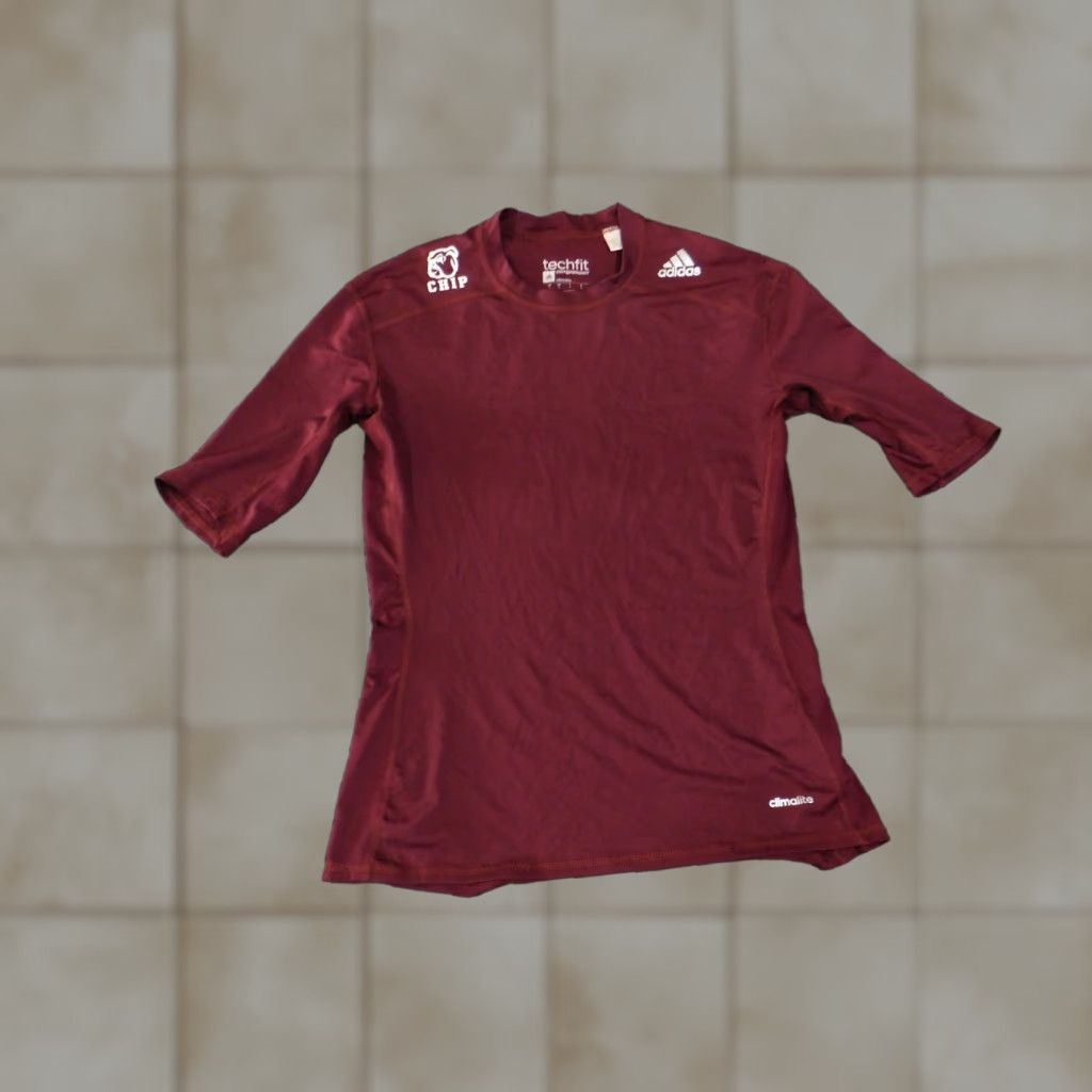 Adidas adidas compression shirt mens Large maroon techfit climalite chip stretch shirt athletic breathable short sleeve logo football 90s sports Mens Size US L / EU 52-54 / 3 - 1 Thumbnail