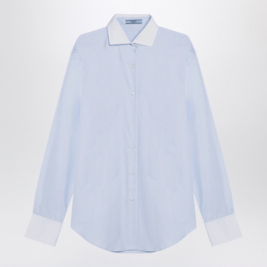 Prada o1d2blof0924 Cotton Shirts in Light Blue Size S / US 4 / IT 40 - 1 Thumbnail