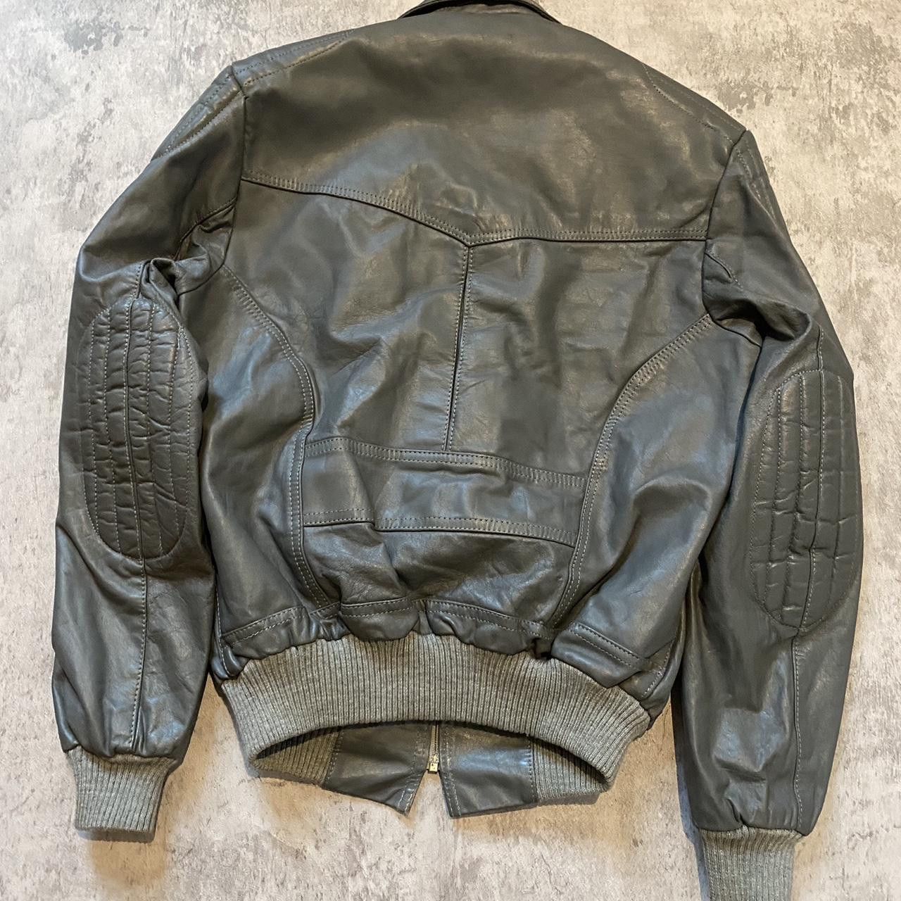 Other Grey Leather Motorycycle Gangsta Vintage y2k Boxy Size 36S - 2 Thumbnail