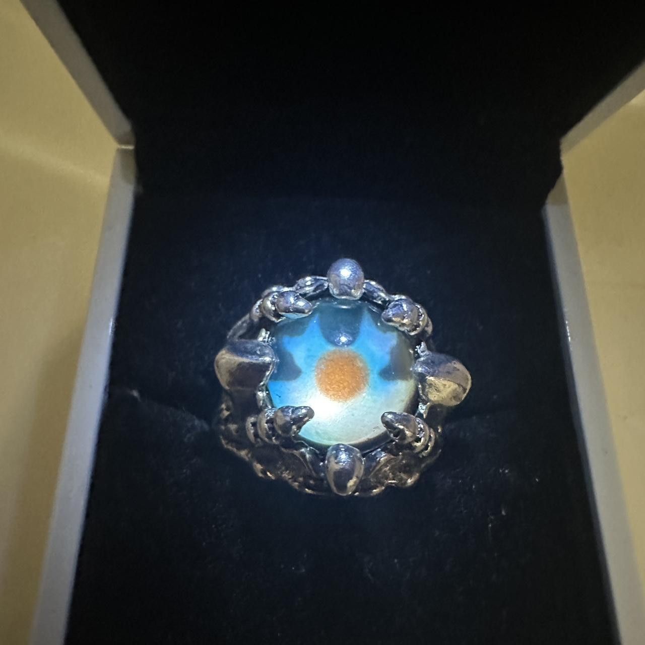Other Stainless Steel Dragon Claw Blue Evil Eye Eyeball Ring Size ONE SIZE - 4 Thumbnail