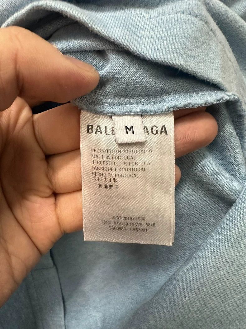 Balenciaga Short-sleeve smog blue buckle