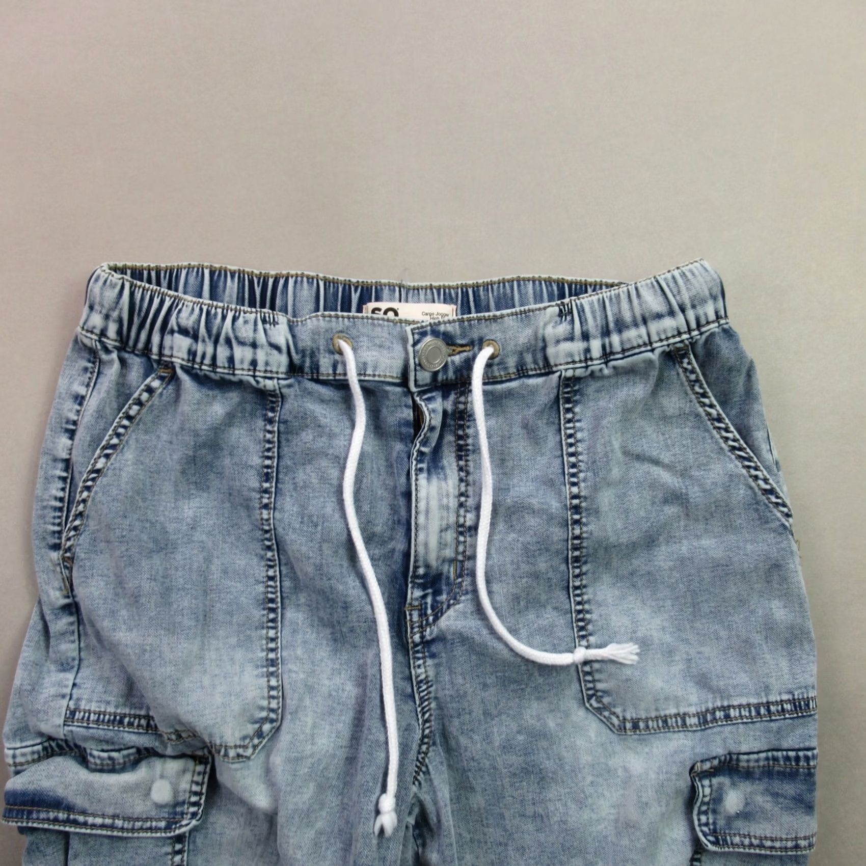 Vintage SO Pants Womens Large Hiking Pockets Drawstring Cargo Outdoors Blue Jogger Size 36" / US 14 / IT 50 - 2 Thumbnail