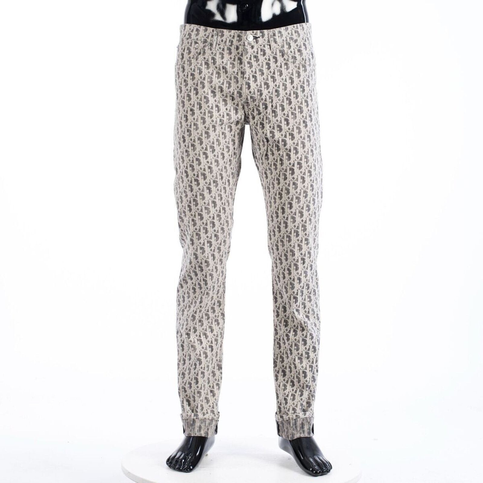 Dior Dior Oblique Monogram Logo Slim 17.5 Jeans Grey Black Denim Size US 32 / EU 48 - 3 Thumbnail