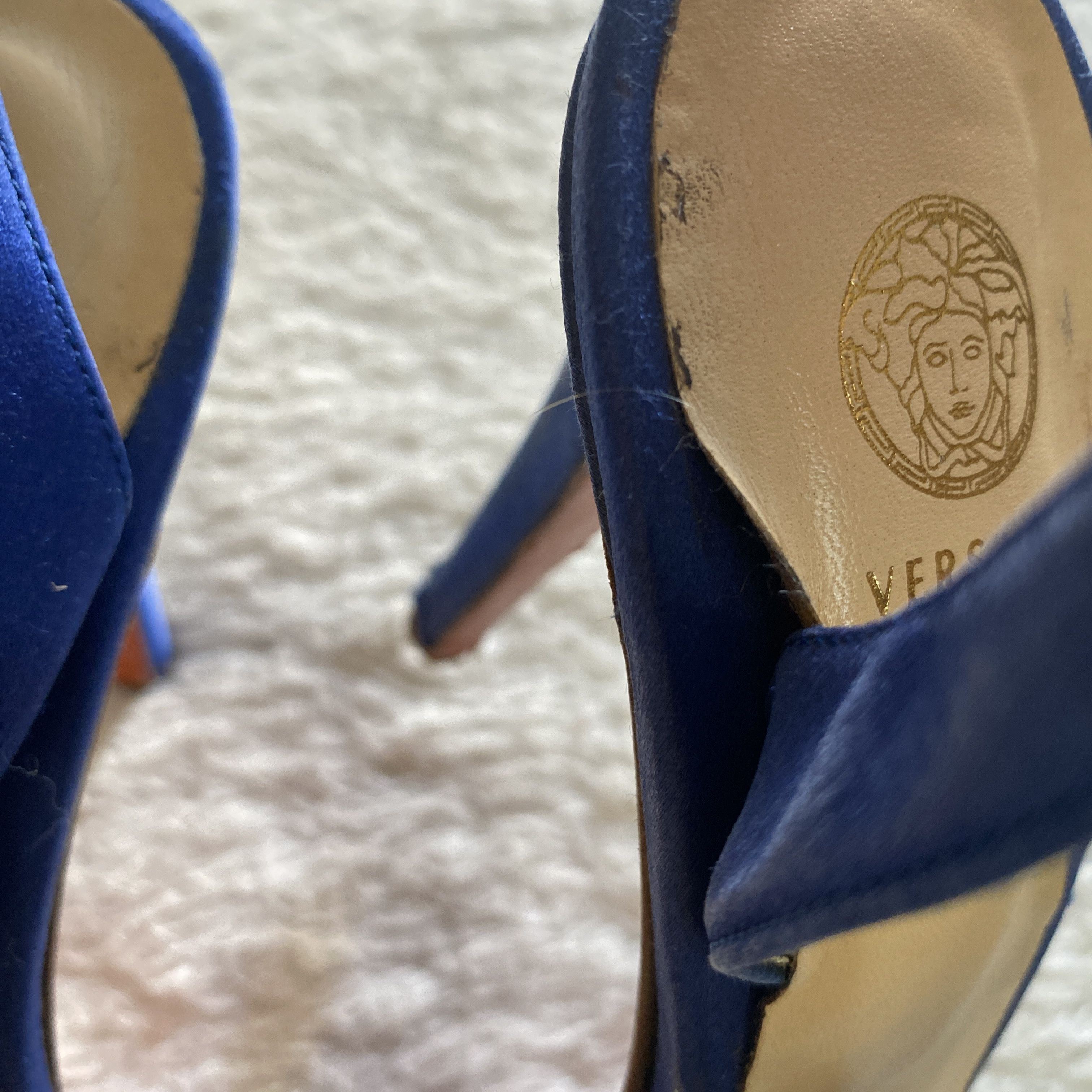 Versace Versace S/S 2008 Blue Silk Tassel Heels – Open Toe Sandals Size US 8 / IT 38 - 11 Thumbnail