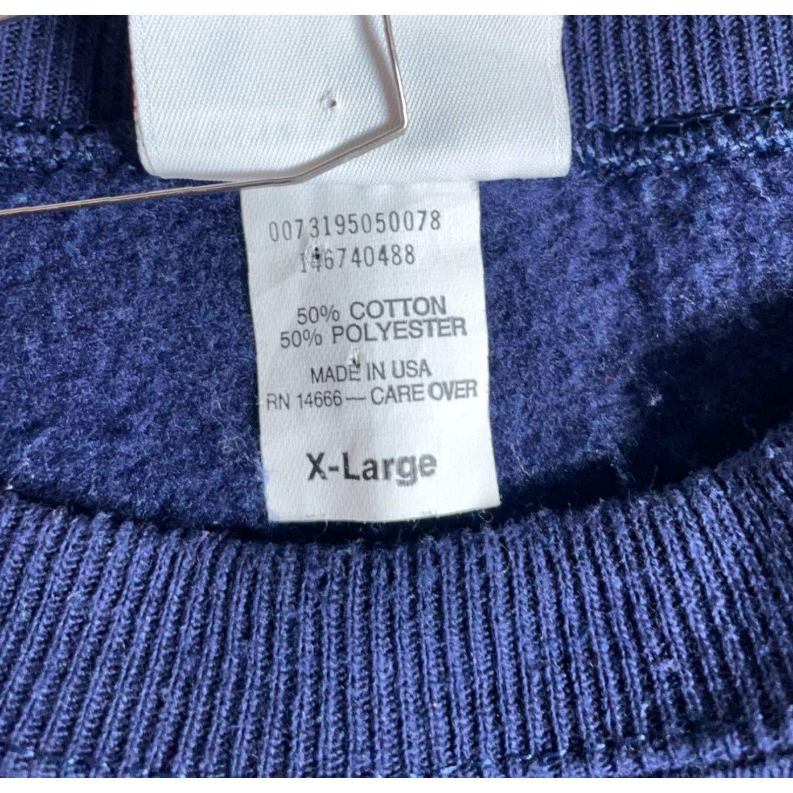 Vintage VINTAGE 90s Bassett-Walker Sturdy Sweats Sweatshirt XL Dark Blue Men's Pullover Crew Neck Heavyweight Cotton-Blend Fleece Size US XL / EU 56 / 4 - 4 Thumbnail