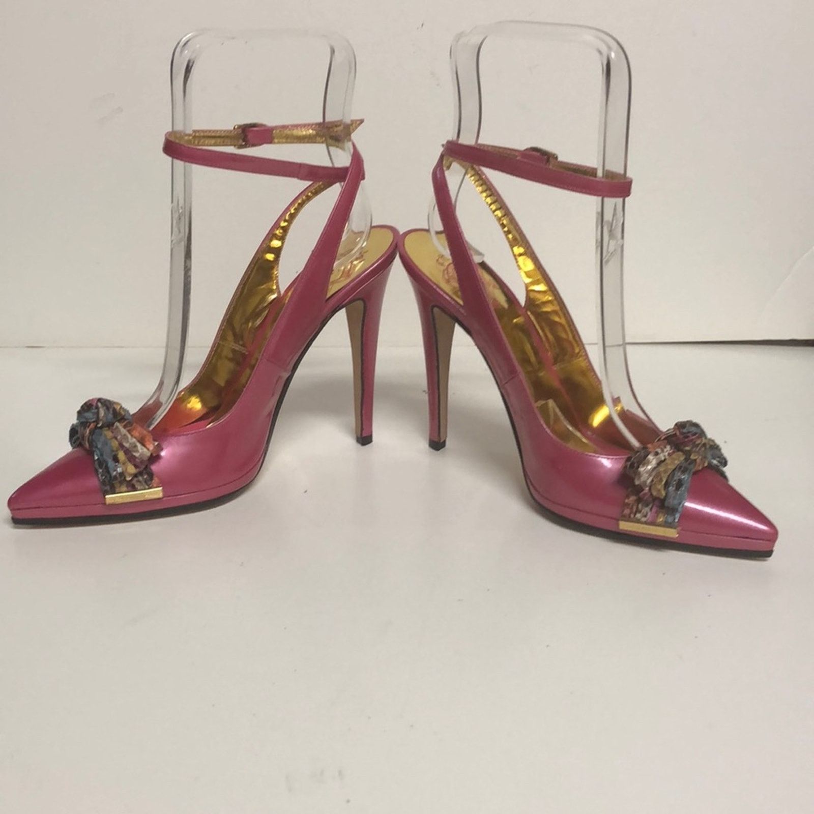 & Other Stories Francesco Sacco Made in Italy Pink Heel wPythonBow Size US 7 / IT 37 - 3 Thumbnail