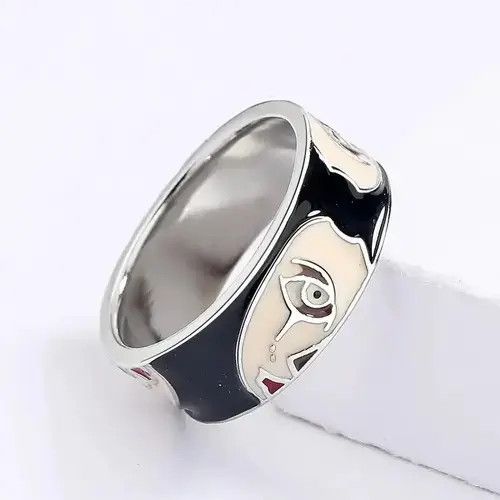Japanese Brand Creative Handmade Irregular Half Face Enamel Heart Ring Size ONE SIZE - 4 Thumbnail