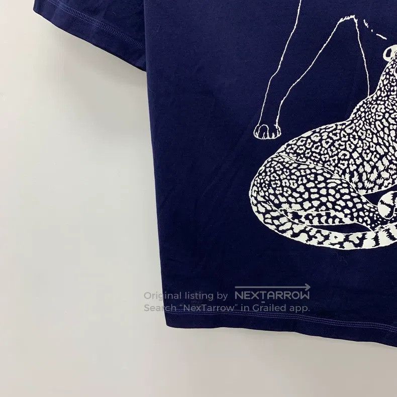 Hermes Hermes Dark Blue Leopard Printed Cotton Hooded Drawstring Size XXS / US 00 / IT 34 - 4 Thumbnail