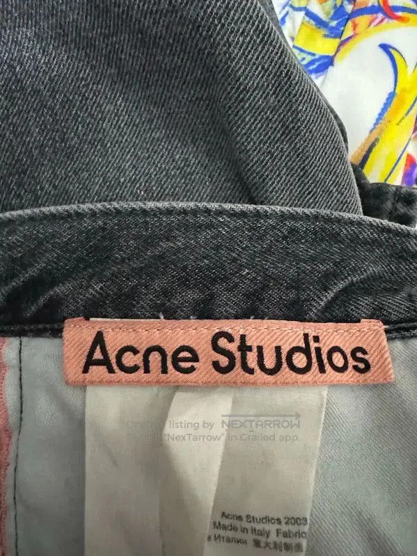 Acne Studios Acne Studios Black Gray Cotton Logo Embroidered Pants. Size US 32 / EU 48 - 3 Thumbnail