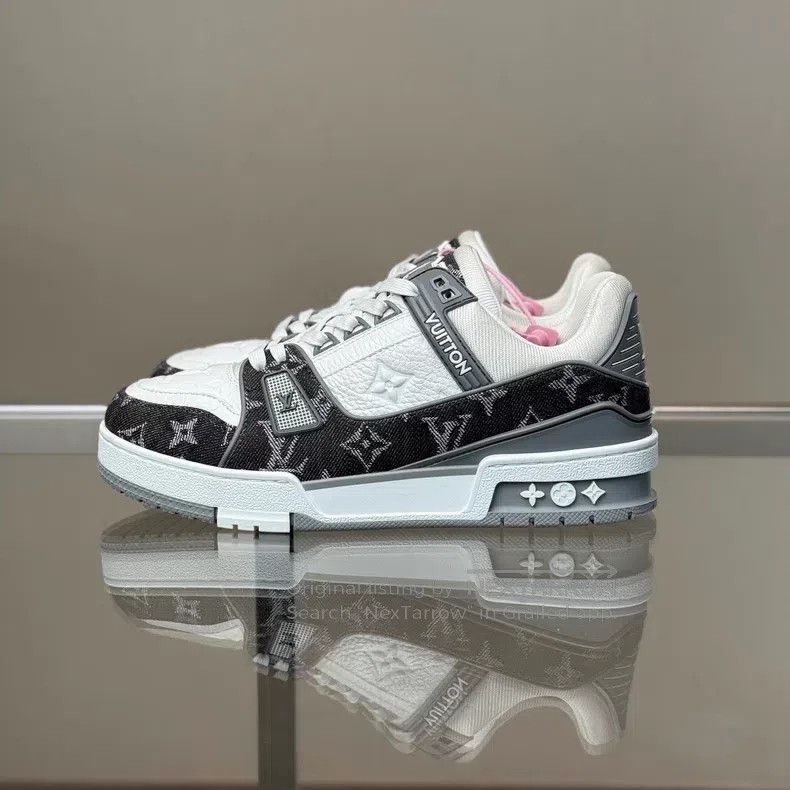 Louis Vuitton Louis Vuitton Trainer Grey and White Cowboy Board Shoes Size US 5 / EU 37 - 3 Thumbnail