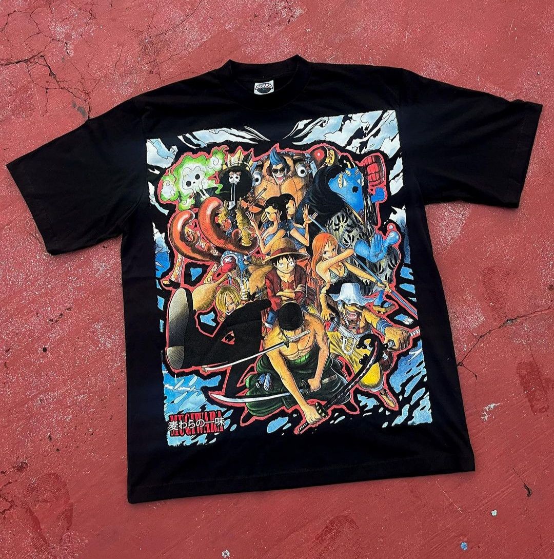 image of Anima x One Piece : Mugiwara Pirates - Thousand Sunny Tee By Skaars in Black, Men's (Size XL)